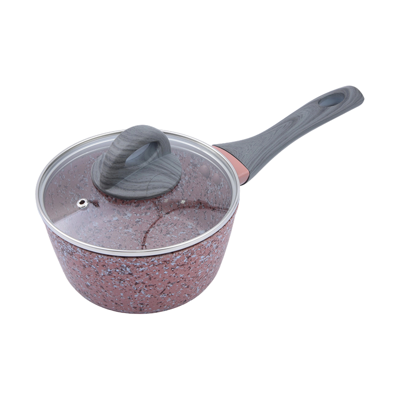 Smidd aluminiumsåspanna med rosa granit