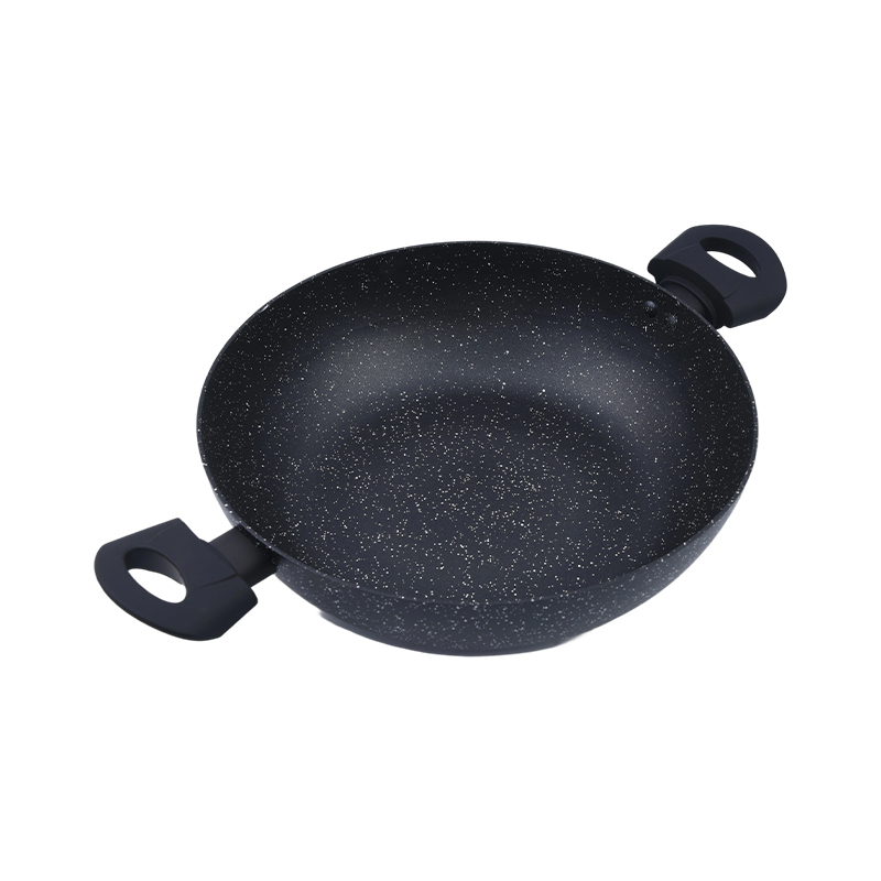 Pressad aluminium wok med 2 sidohandtag