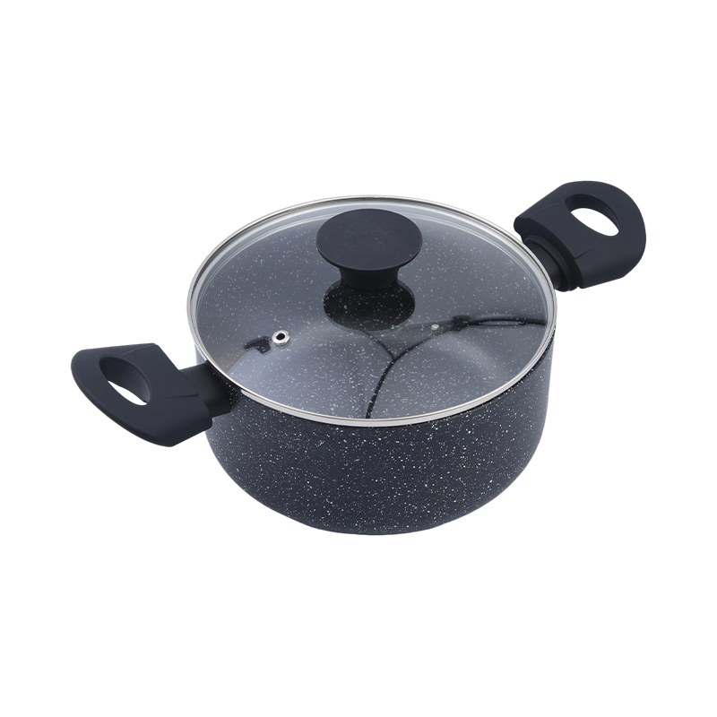 Pressad aluminiumgryta svart marmor