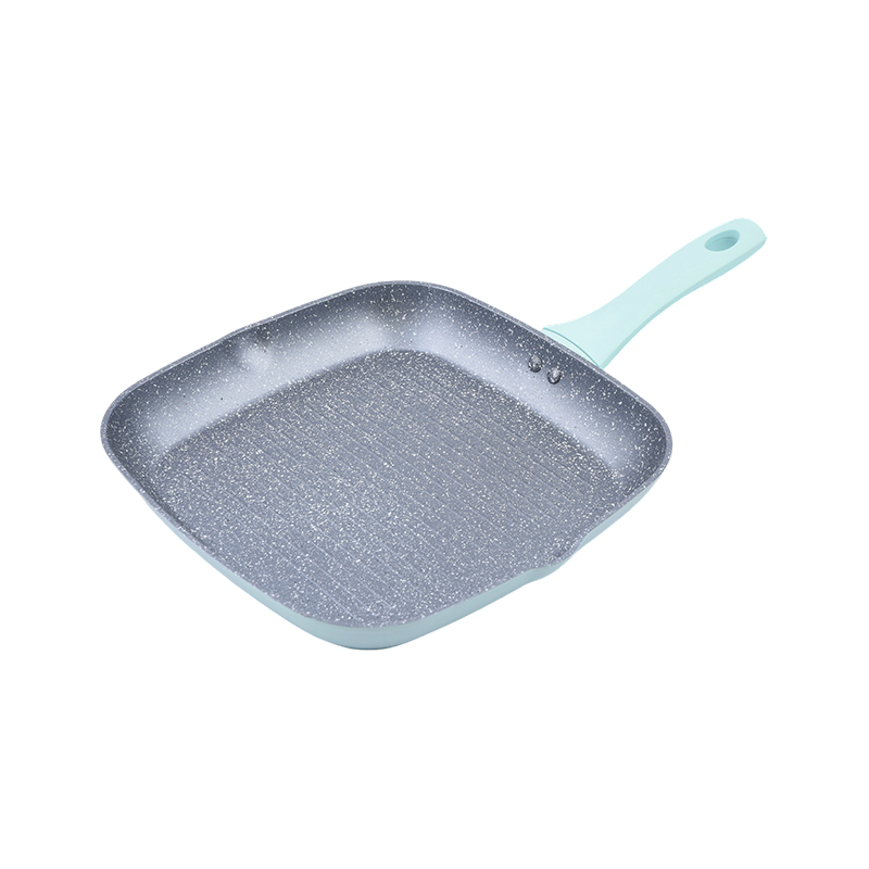Smidd grillpanna i aluminium med grå marmor