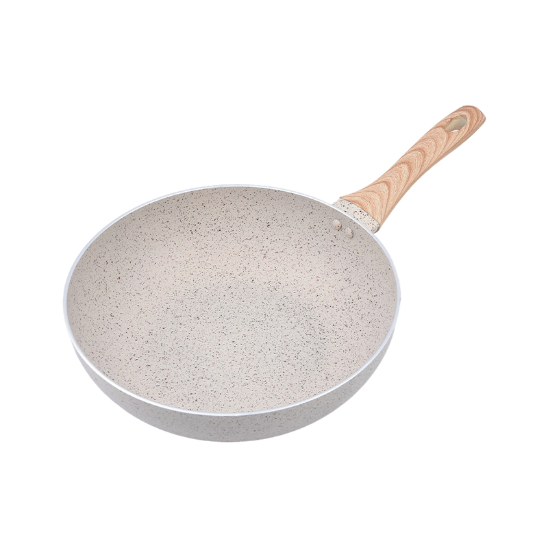 Pressad aluminium Wok Cream Marble